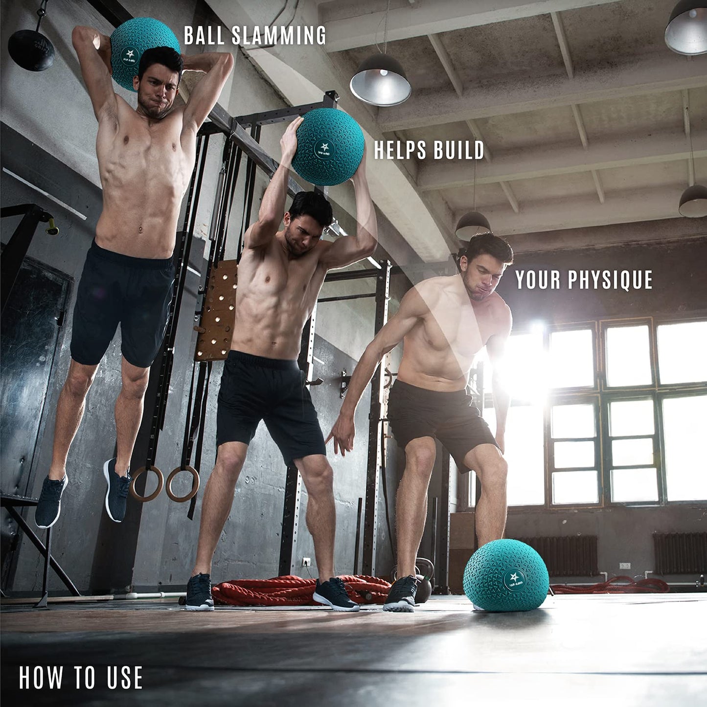 Yes4All Slam Balls, 10-40lb Medicine Ball Weight, Durable PVC Sand Filled Workout Dynamic Medicine Ball for Core Strengthen
