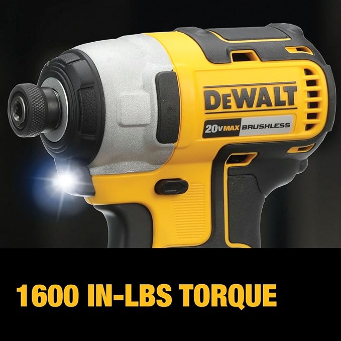 DEWALT 20V MAX Cordless Drill and Impact Driver, Power Drill Brushless 2-Tool Power Tool Combo Kit, Includes 2 Batteries, Charger and Bag (DCK277D2)