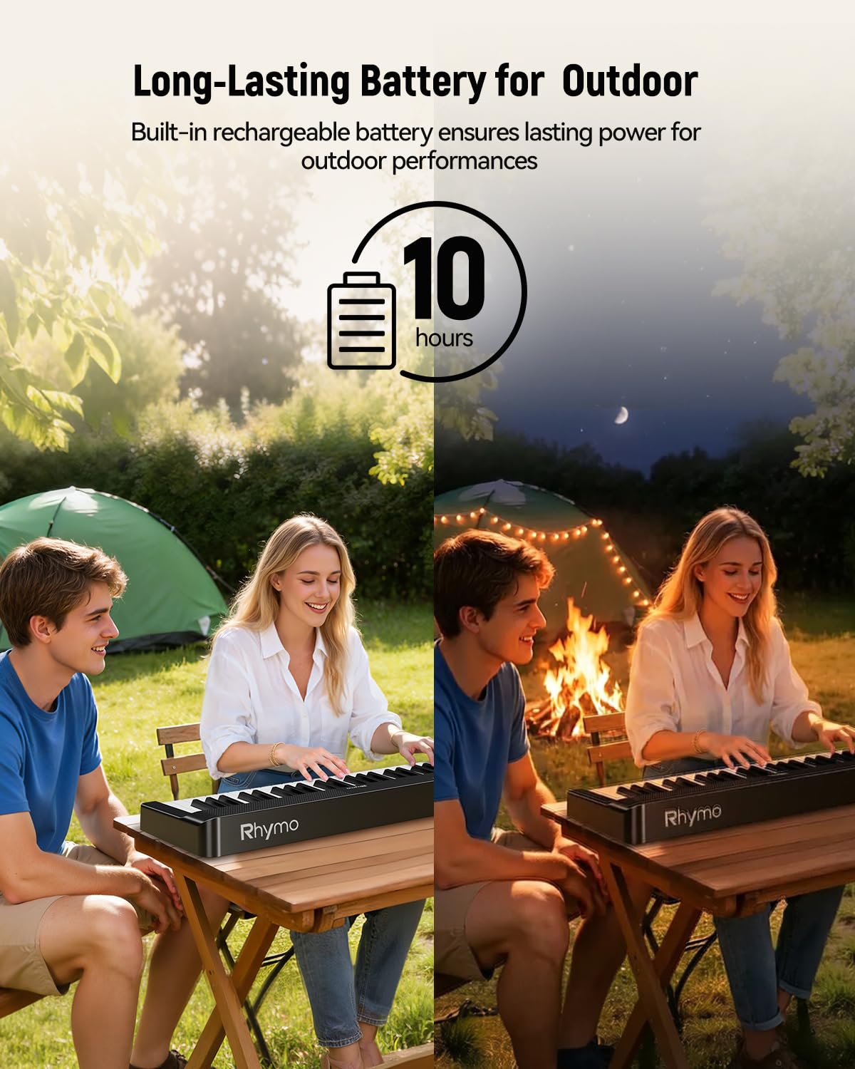 Folding Keyboard Piano, Rhymo Upgraded 88 Key Full Size Portable Semi Weighted Electric Piano Keyboard with 30W Stereo Surround Speaker, USB MIDI, Sustain Pedal for Beginners & Adults (Black)