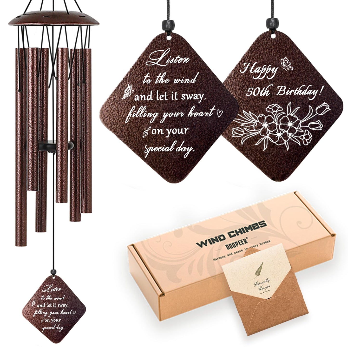 50th Birthday Gifts for Her, 32” Wind Chimes 50th Birthday Gifts, 50 Year Old Birthday Gifts for Women Mom Sister Wife Friend, Happy 50th Birthday Gifts, Unique 50th Birthday Decorations