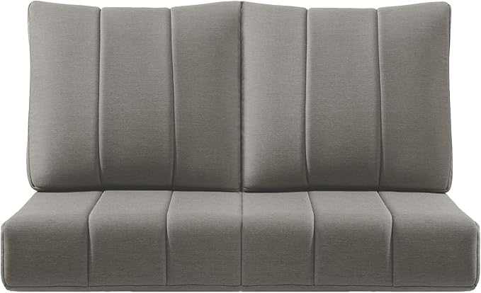 ACTREST Luxury 24x24x6 Inch Kitty Outdoor Seat Cushions - Set of 2 Water Resistant Patio Chair Comfortable Cushion for Rattan Dining Rocker Glider Chairs Loveseat Couch Sectional Sofa - Grey