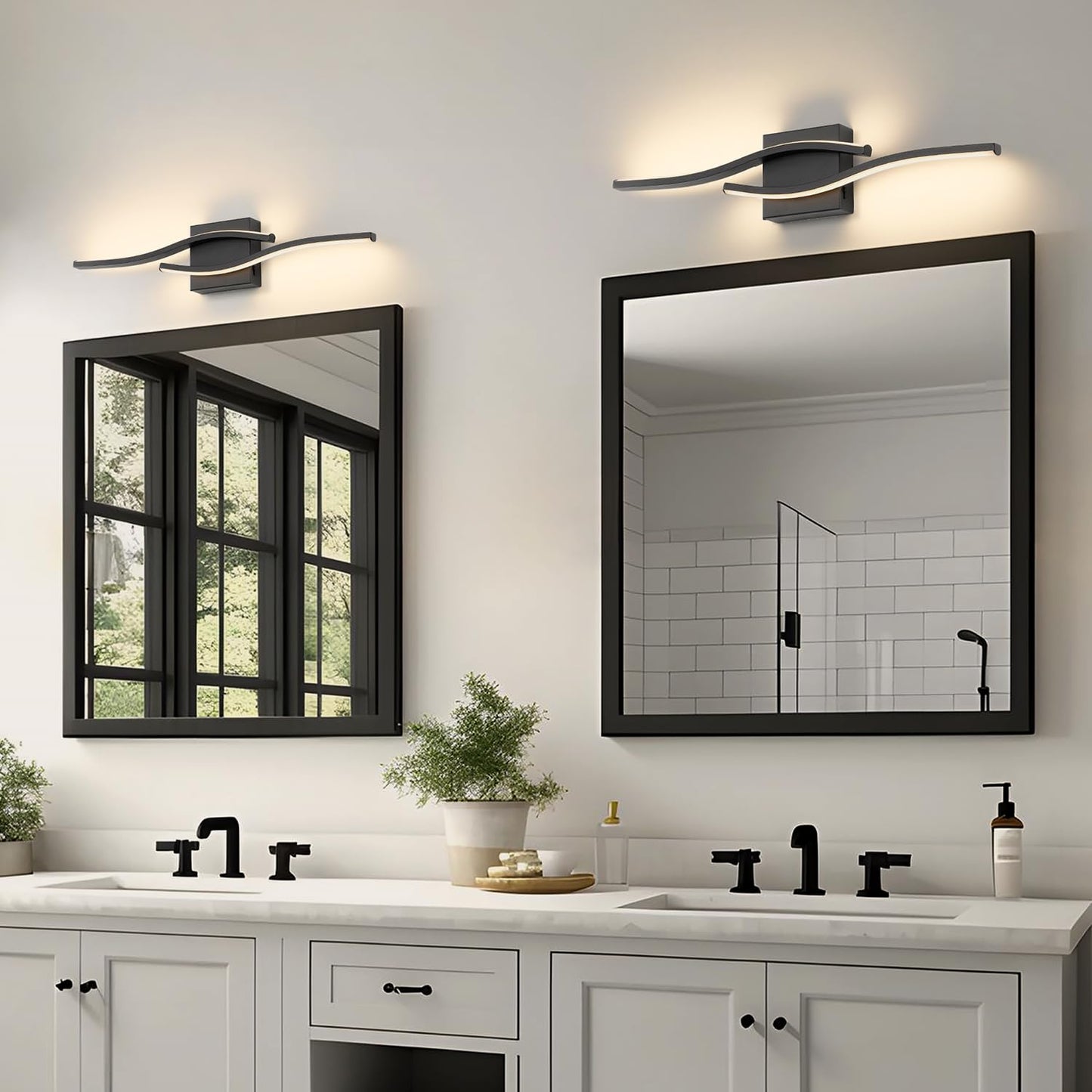 Joossnwell Vanity Light for Bathroom Lighting Fixtures Over Mirror Black Dimmable 5CCT Vanity Lighting Fixture Modern Bath Vanity Lights Bar 23 Inch Led Bathroom Sconces