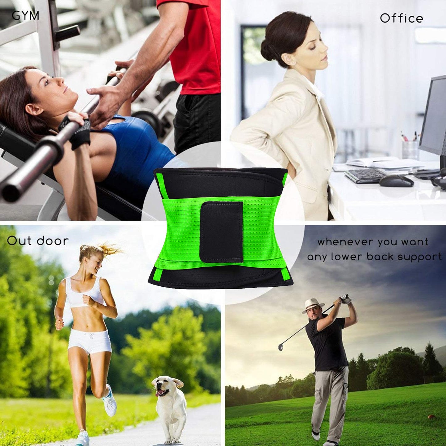 VENUZOR Waist Trainer Belt for Women - Waist Cincher Trimmer - Slimming Body Shaper Belt - Sport Girdle Belt (UP Graded)(Green,Small)