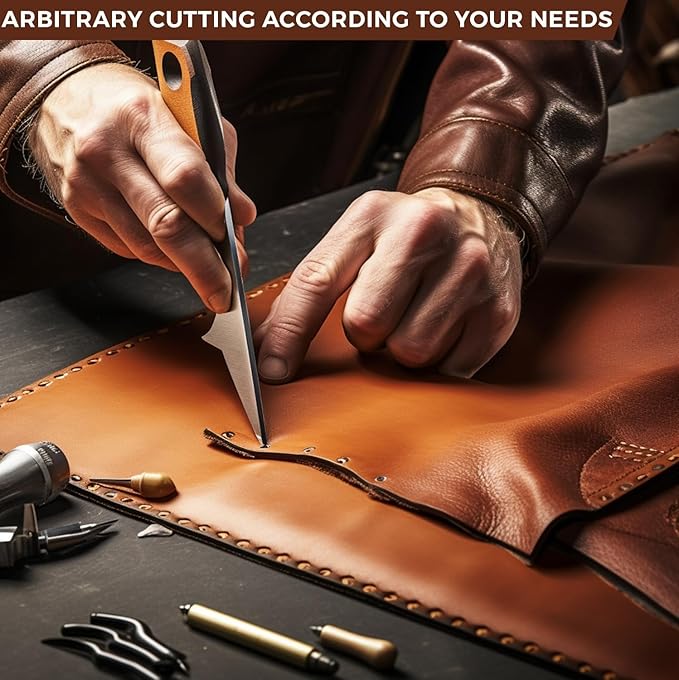 Tooling Leather Full Grain Sheets Genuine Cowhide Leather 1.8mm-2.0mm Thick Square Piece for Sewing Hobby, Crafting Leather Work Beige 24"x12"