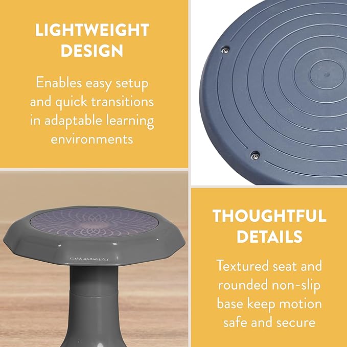 Back2School Express Wobble Stool, 15", Flexible Seating, Grey