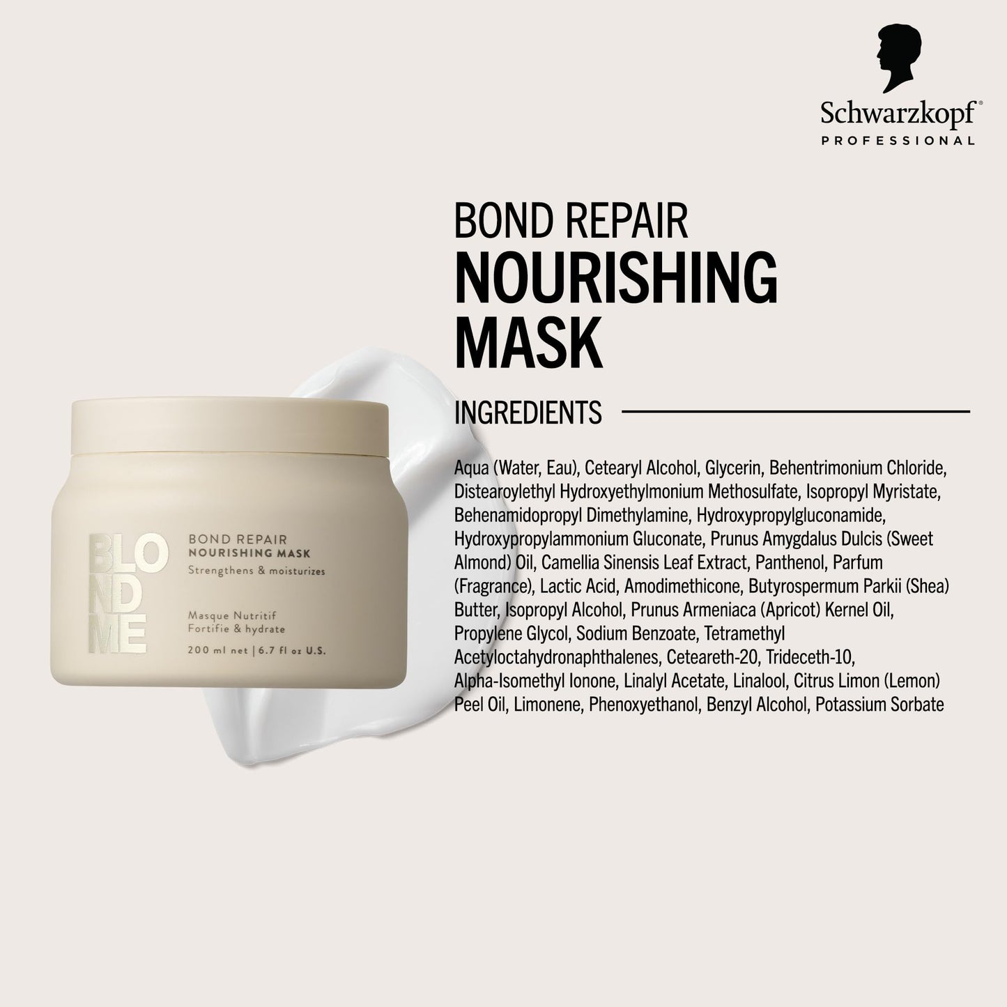 BlondMe Bond Repair Nourishing Mask for Blonde, Lightened, & Gray Hair | Intensive Treatment | Adds Moisture and Softness, 6.7 F