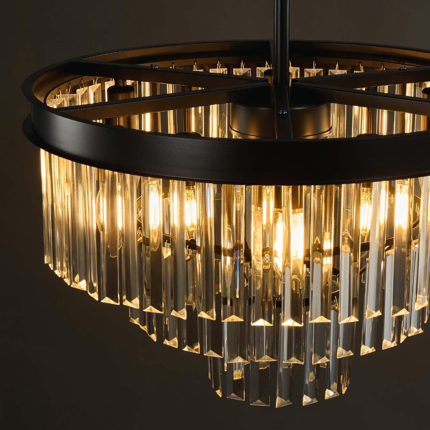 Black Crystal Chandeliers For Dining Room: 20" Modern Luxury Chandelier For Bedroom - Round Crystals Ceiling Pendant Lighting Fixtures For Living Room Entryway Kitchen Over Table Island Foyer 9 Light