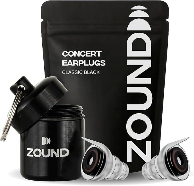 Zound High Fidelity Earplugs for Concerts - Reuseable High Fidelity Concert Ear Plugs for Noise Reduction, Festival Ear Pl...