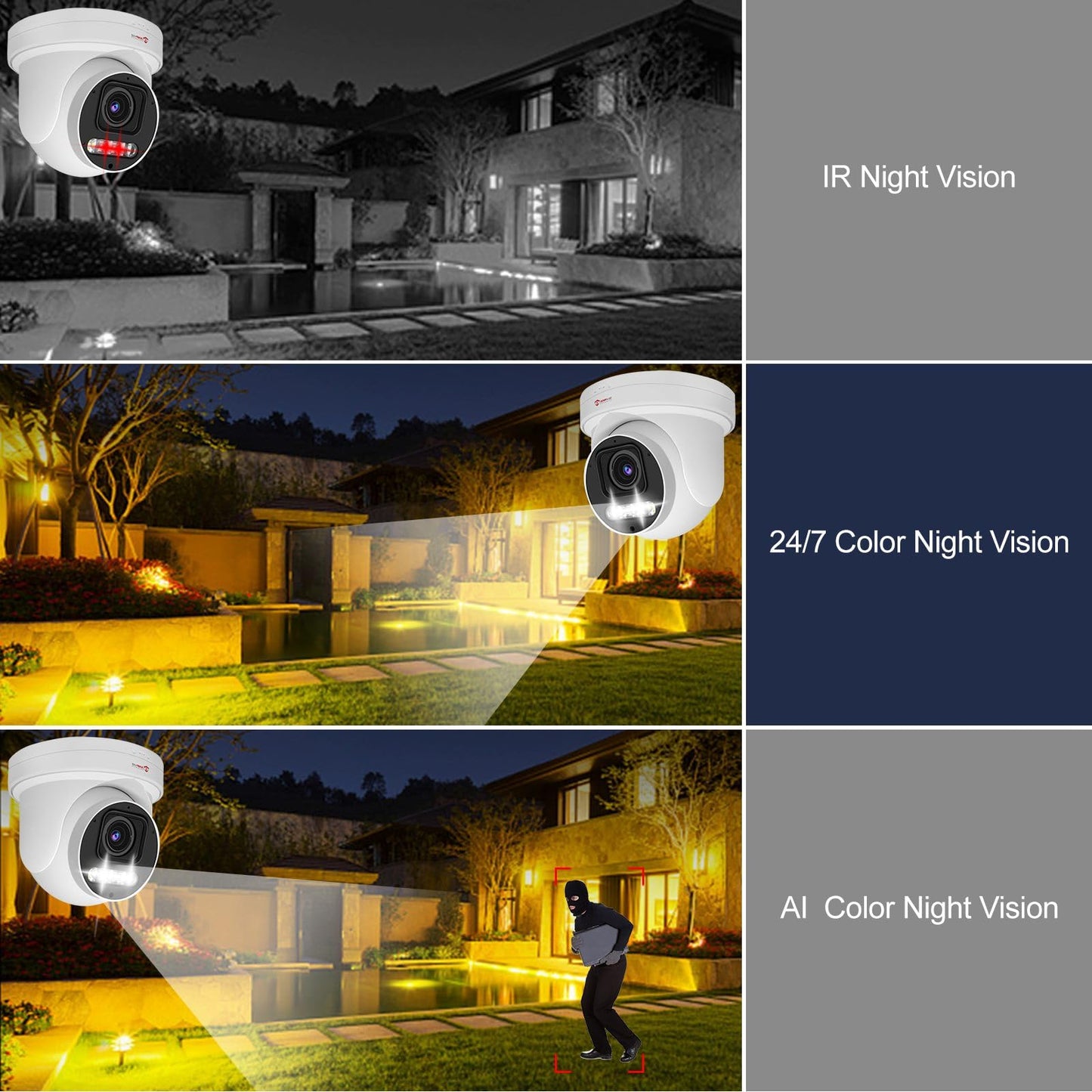 Anpviz 4K 8MP PoE PTZ Camera Outdoor, 5X Optical Zoom 2.7~13.5mm Lens, Pan 280° Tilt 90° IP Security Camera Human Vehicle Detection, Spotlight&Sound Alarm, 2 Way Talk, SD Card Slot, IP66 (U Series)