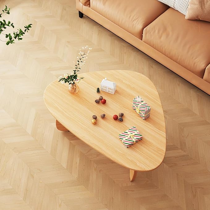 LUCKIIA Coffee Tables Wood Small Farmhouse Coffee Table Mid-Century Modern Wood Center Table for Living Room, Original, 35 Inch