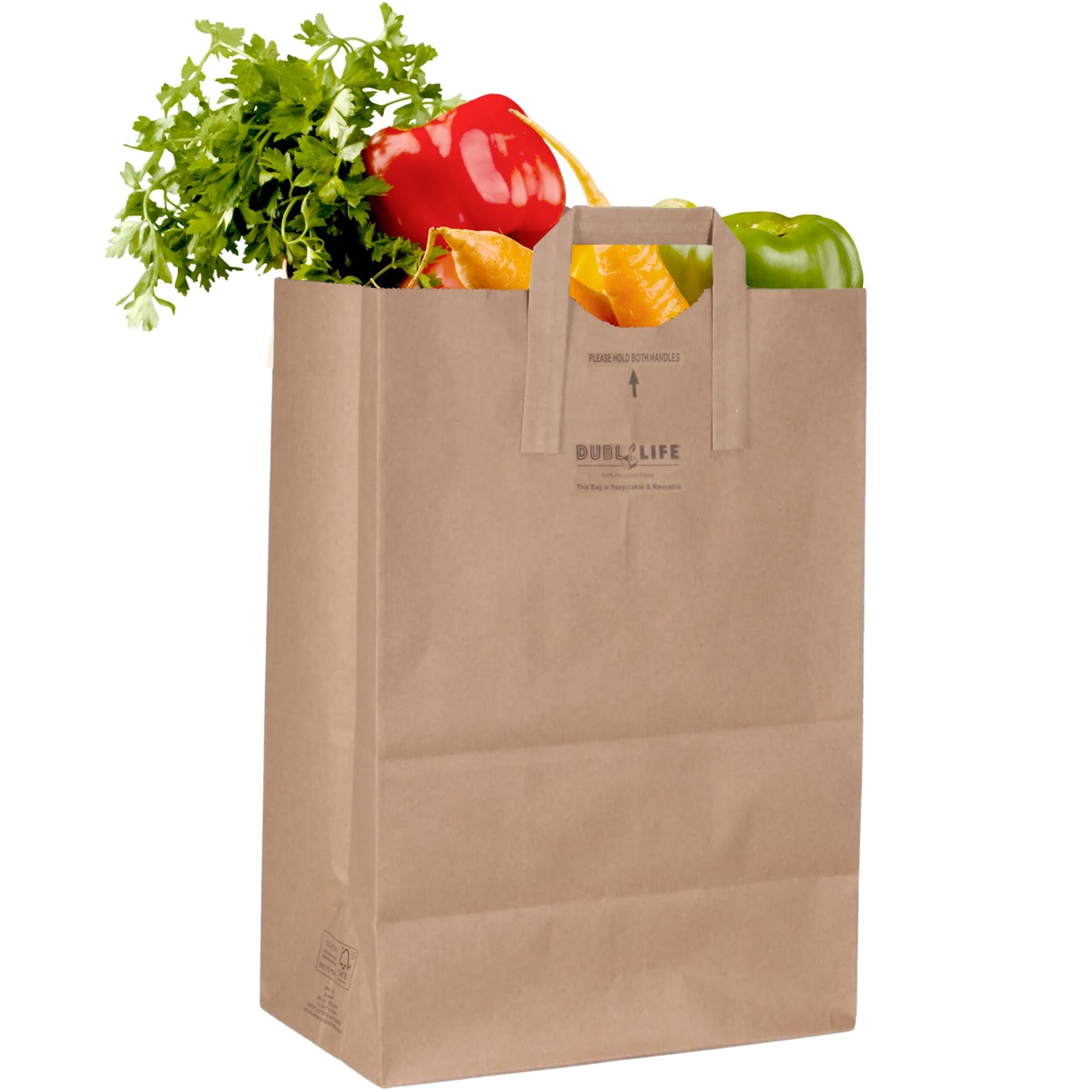DURO 70# Brown Grocery Bags with Handles Bulk 50 Pack 12x7x17 Inch Kraft Paper bags for Grocery, Retail, Party, Shopping, Gift, and Takeout Use, Heavy-Duty Large Brown Kraft Bag for Packaging