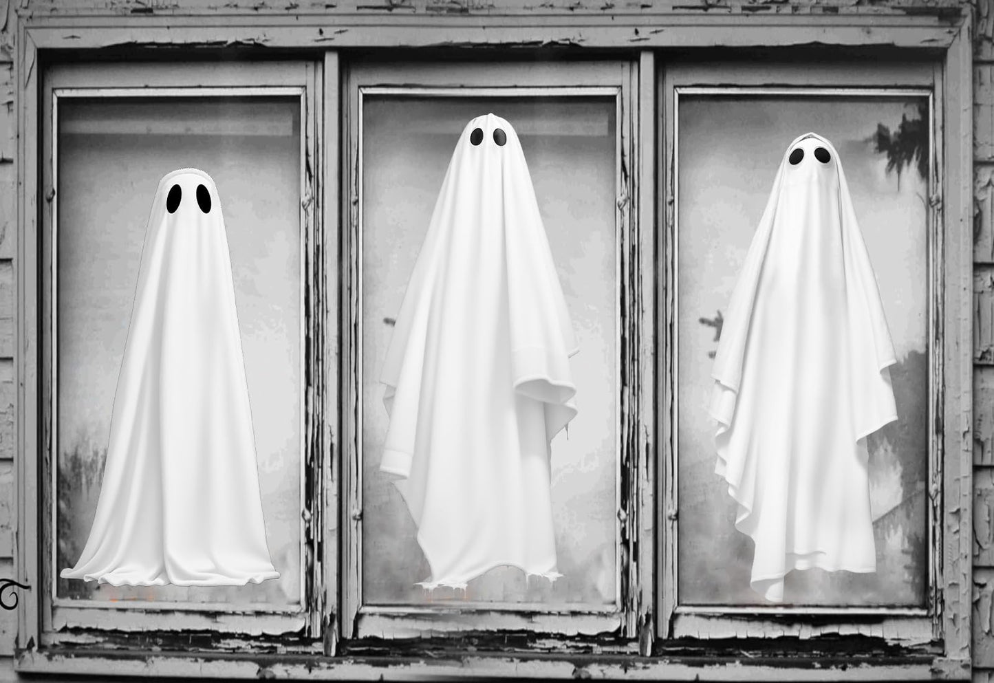 Extra Large Halloween Window Clings Ghosts Silhouette Window Decorations for Glass Windows, Halloween Window Stickers Decals for School Home Office Party Supplies