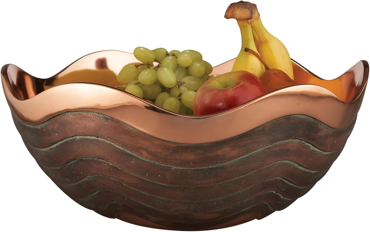Nambe Copper Canyon Large Salad Bowl | 15 Inch Large 8 Quart Serving Bowl for Salad, Pasta, and Fruit | Copper coated Nambe Alloy