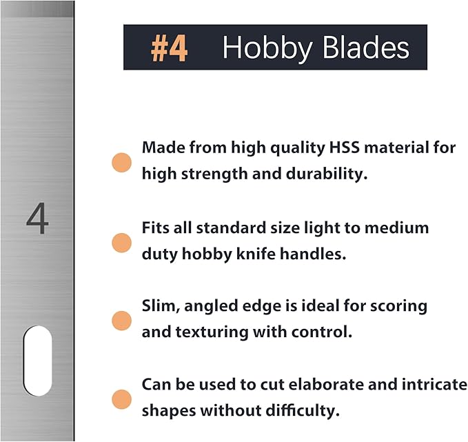 Headley Tools #4 Exacto knife blades, (Pack of 100) Craft Knife Blades with Storage Case for Craft, Hobby, Art, Scrapbooking, Stencil, Paper Cutting