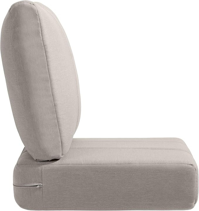 ACTREST Luxury 24x24x6 Inch Kitty Outdoor Chair Cushions Set of 4 - Heavy Duty Water-Resistant Cushion for Patio Furniture Dining Gliding Rocking Chair Loveseat L-Shape Sofa - Beige