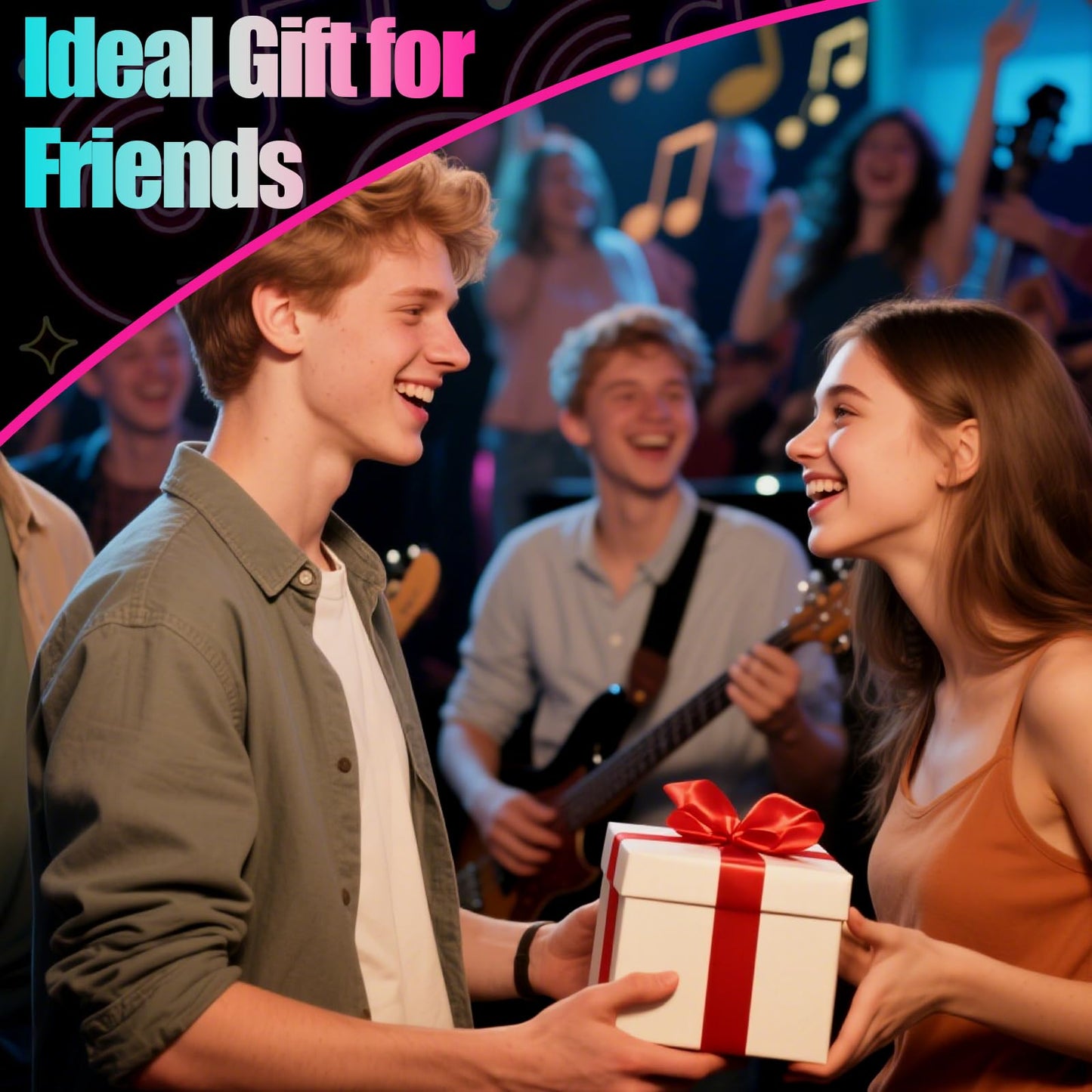 BUSOHA Music Grab Game for Party - 2 in 1 Music Board Toy Design for Bad Singers 125 Cards with 250 Song Lyric and 5 Blank Card for 2-10 Players Gift for Party Music Lovers, Adults and Teens