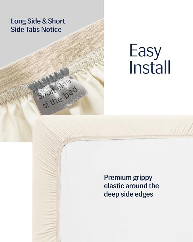 REST® Evercool®+ Fitted Sheet, Twin XL Size, Snow Ivory, 13" Deep (up to 15’’), Breathable Bedding for Hot Sleeper and Night Sweats, Bed Sheet with Ionic+ Self-Cleaning Silver Yarn for Sensitive Skin