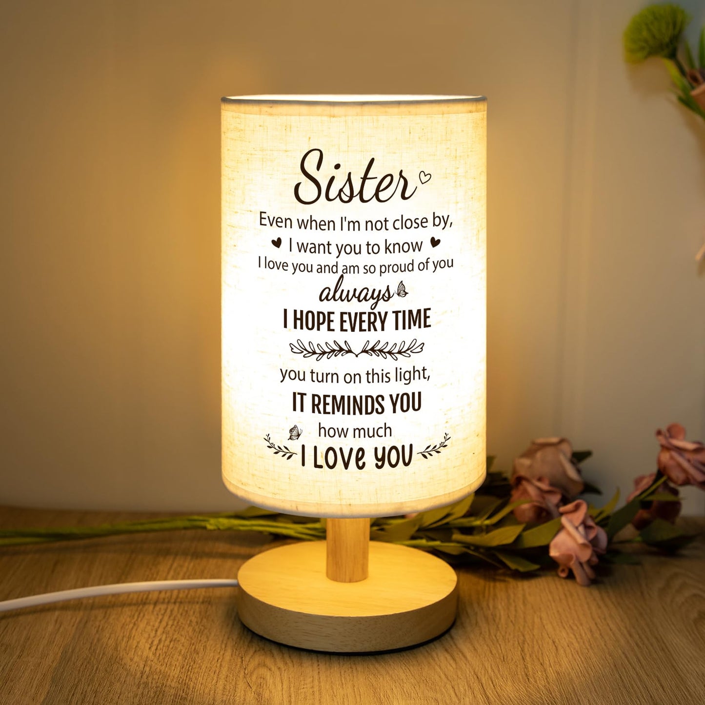 SOUHONEY Birthday Gifts for Sister, Sister Birthday Gifts, Unique Sister Gifts from Sister, Sister Gifts from Sister for Christmas Graduation Valentines Day Mothers Day, Sister Lamp (Sister02)