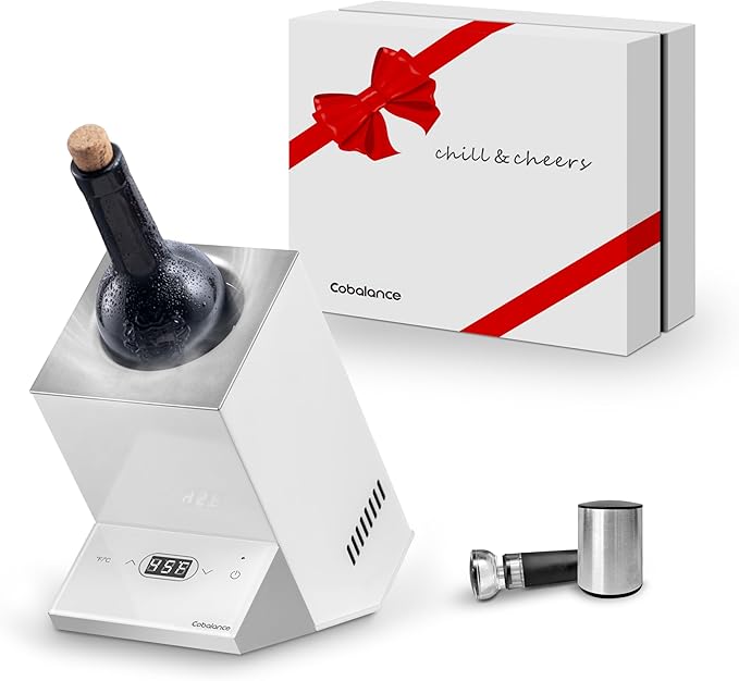 Cobalance Wine Chiller,Electric Wine Cooler Bucket for 750ml Vino or Some Champagne,Single Bottle Chiller for Poolside Par...