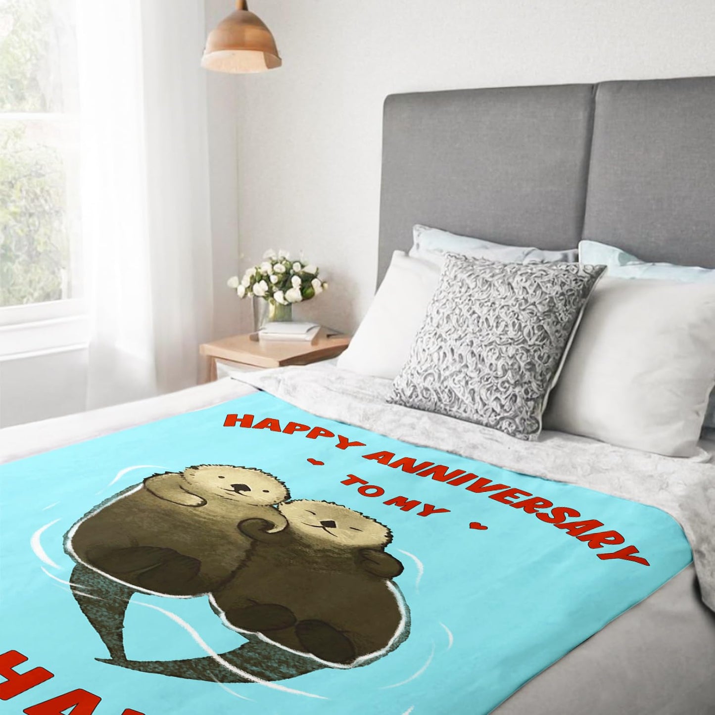 Wedding Anniversary Blanket Gifts for Women Men - Happy Anniversary Wedding Romantic Gifts for Wife Husband Boyfriend Girlfriend Couple Gifts for Him Her - I Love You Gifts - Throw Blanket 50"X60"