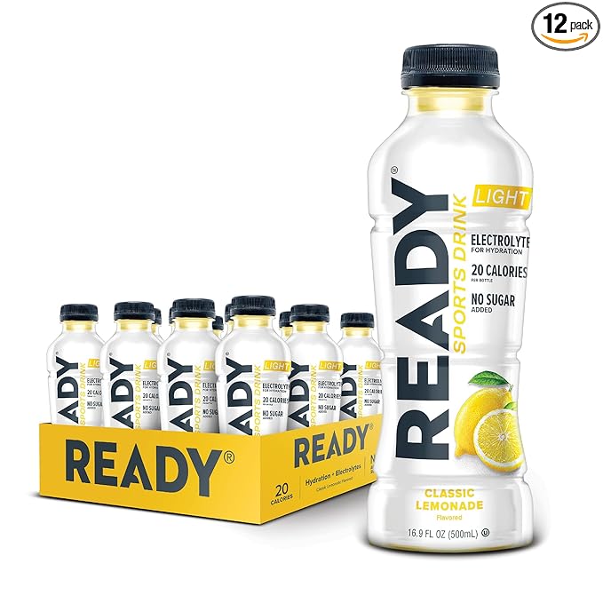 Ready® Sports Drink Light – The Ultimate Low-Calorie Hydration Drink with 4 Different Electrolytes – No Added Sugars – Nat...