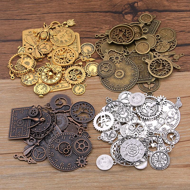 DAHI Steampunk Gears Metal Wristwatch Gear Charms Vintage Steampunk Gears Pendant Charms Gears Steampunk Pendant Metal for...