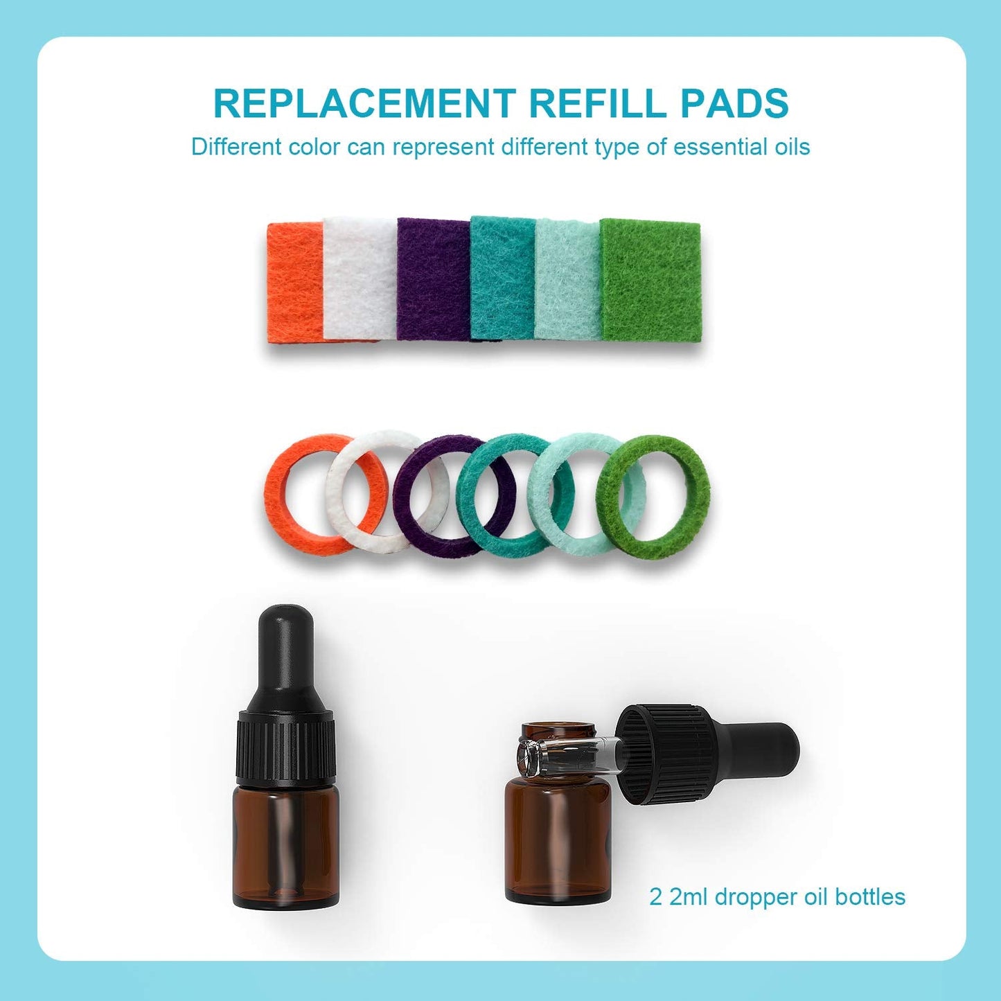CPAP Aromatherapy Adapter - CPAP Essential Oil Infusion Adapter with 12 Refill Pads-2 2ml Amber Dropper Oil Bottles - Universal Fit