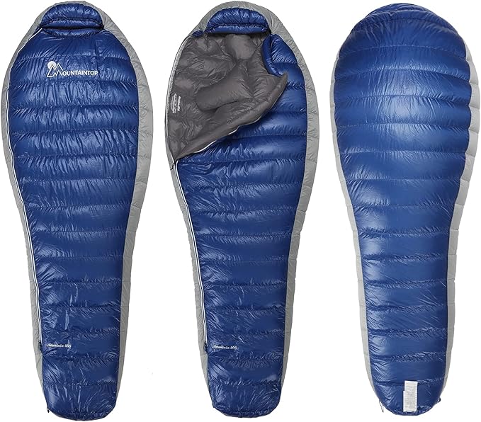 Mountaintop Down Sleeping Bag, 15F 650 Fill Power - Ultralight Compact Portable Hiking Camping Sleeping Bag with Compressi...