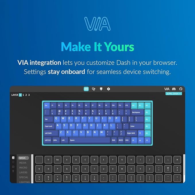 JCPAL Adobe Premiere Pro Keyboard • Dash Wireless Shortcut Keyboard for Mac and PC • Shortcut Hotkeys, Color-Coded Key Guide, Fully Customizable, Compact Low-Profile Design