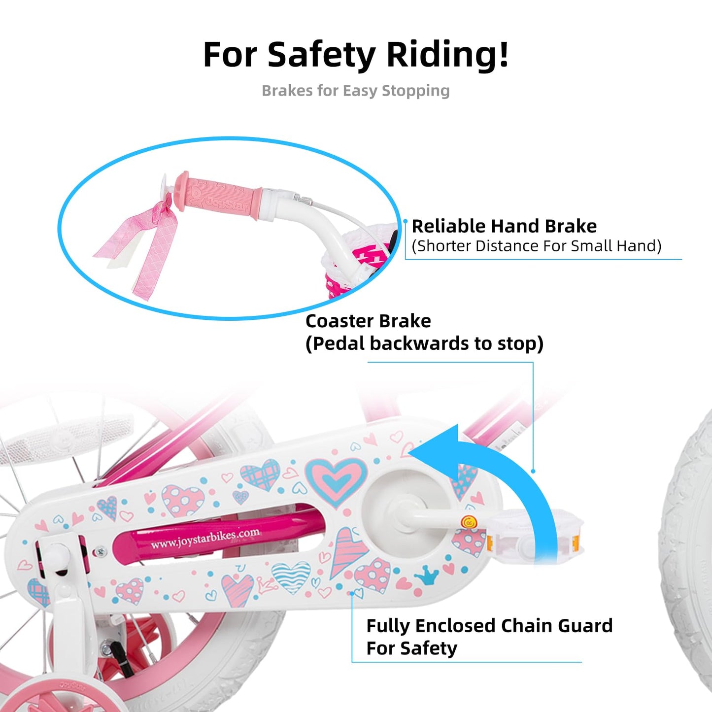 JOYSTAR 12 Inch Girls Bike Toddler Bike for 2 3 4 Years Old Girl 12" Kids Bikes for Ages 2-4 yr with Training Wheels and Basket Children's Bicycle in Fuchsia