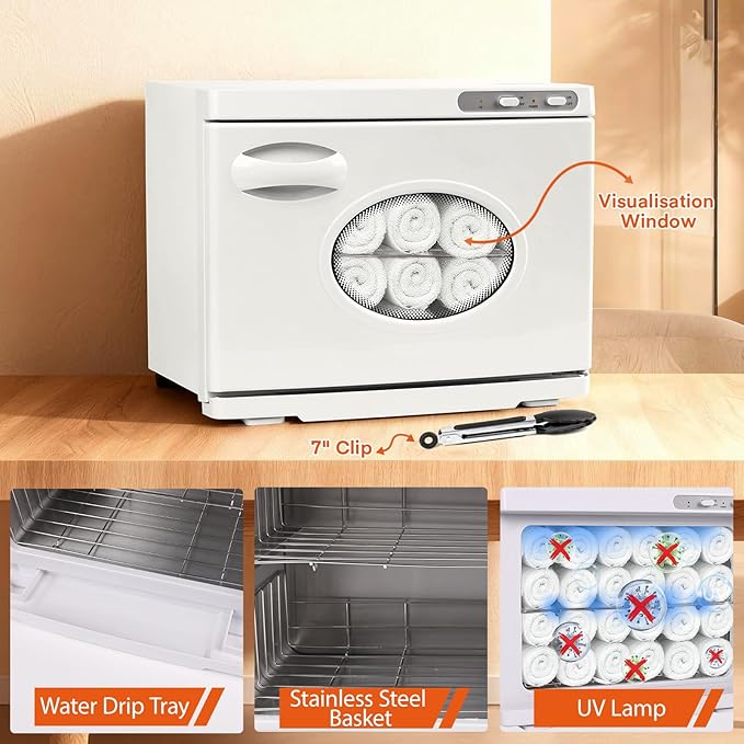 Yofuly Hot Towel Warmer, 23L Professional Spa Towel Heater Cabinet with Clip, Extra Large Estheticians Towels Heating Machine for Massage Salon Barbershop, White