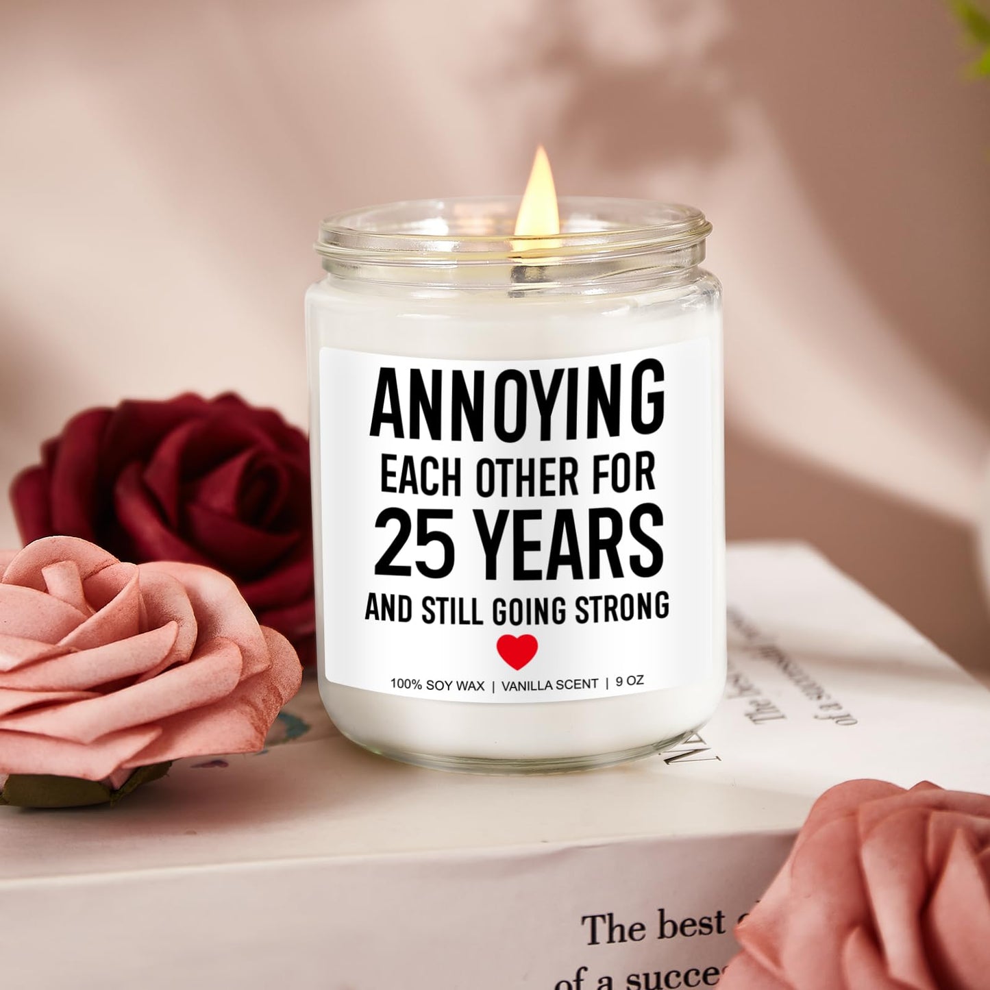 Younift Funny Scented Candle, 25th Anniversary, Gifts for Couple, 25th Wedding Anniversary Decorations, 25 Year Silver Anniv. Gifts for Husband, Wife, Him, Her, Women, Men, Friends, Parents