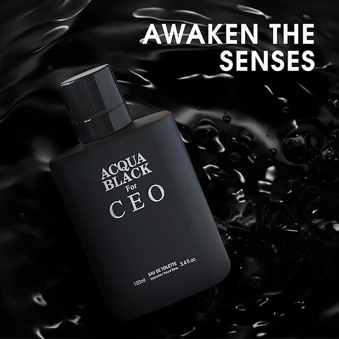 2PCS Valentine Milano/Acqua Black CEO Eau De Toilette for Men-Fresh,Romantic Scent Perfume for Men 3.4 Fl Oz Each Mens Cologne For All Skin Daily Used
