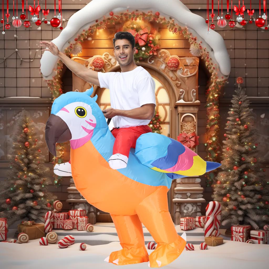 JASHKE Parrot Costume Adult Inflatable Parrot Costumes Inflatable Halloween costumes Blow up Costume Adult