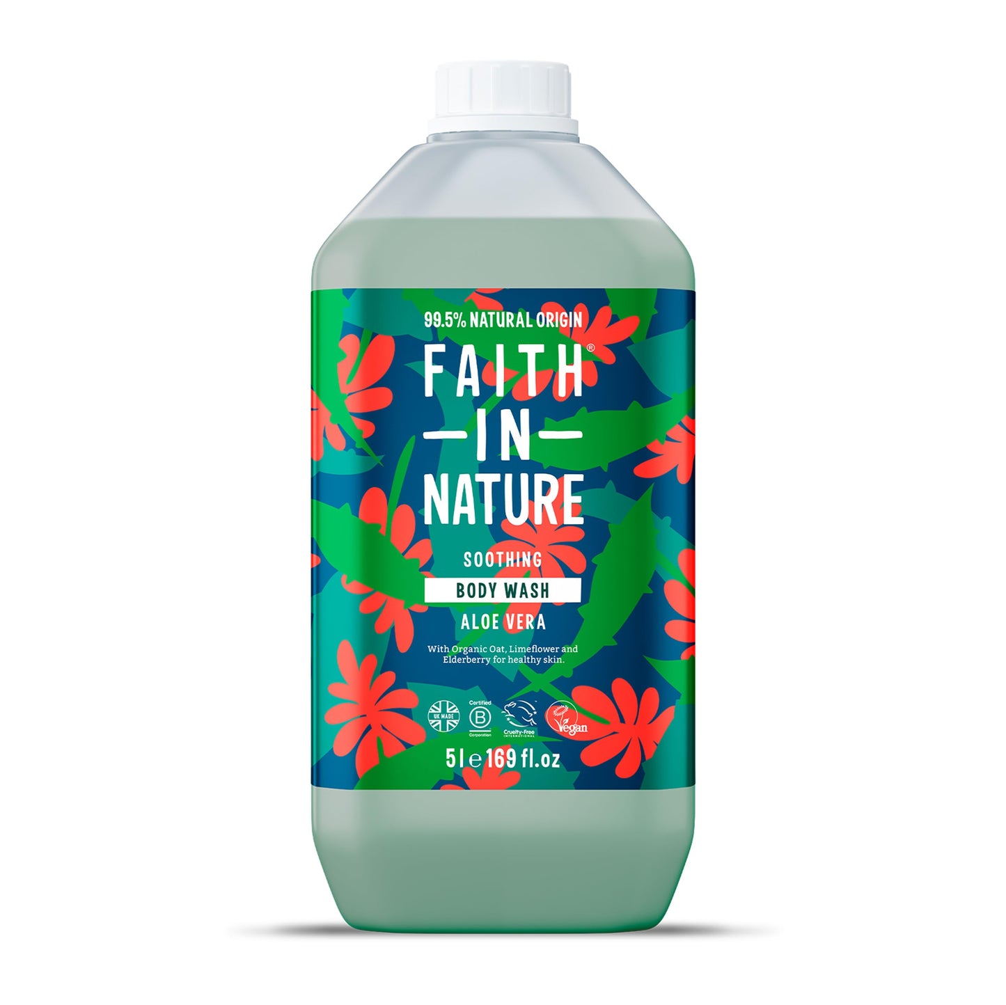 FAITH IN NATURE Natural Body Wash - Vegan & Cruelty Free, No SLS or Parabens - 169 fl oz Refill Pack, Aloe Vera