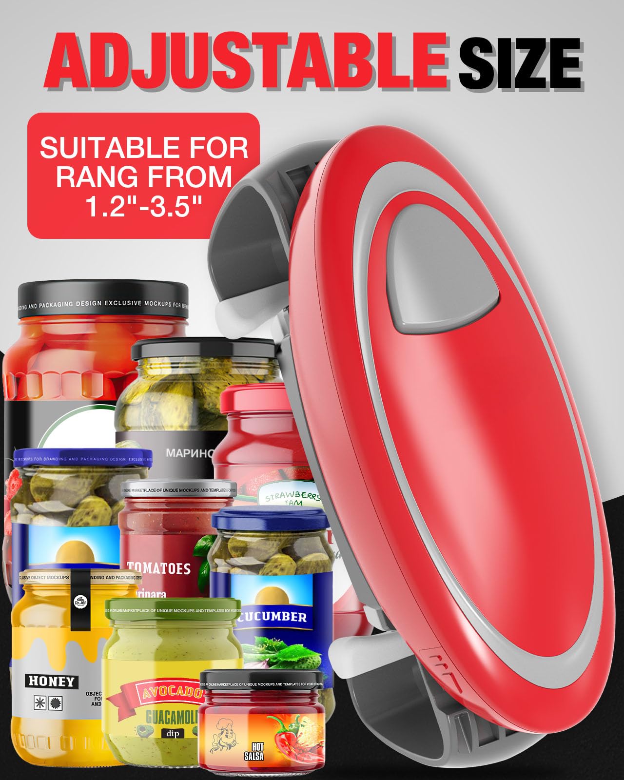 Electric Jar Opener for Weak Hands, Automatic Jar Opener for Seniors with Arthritis, Strong Tough & Easy One Touch Bottle Opener for Arthritic Hands