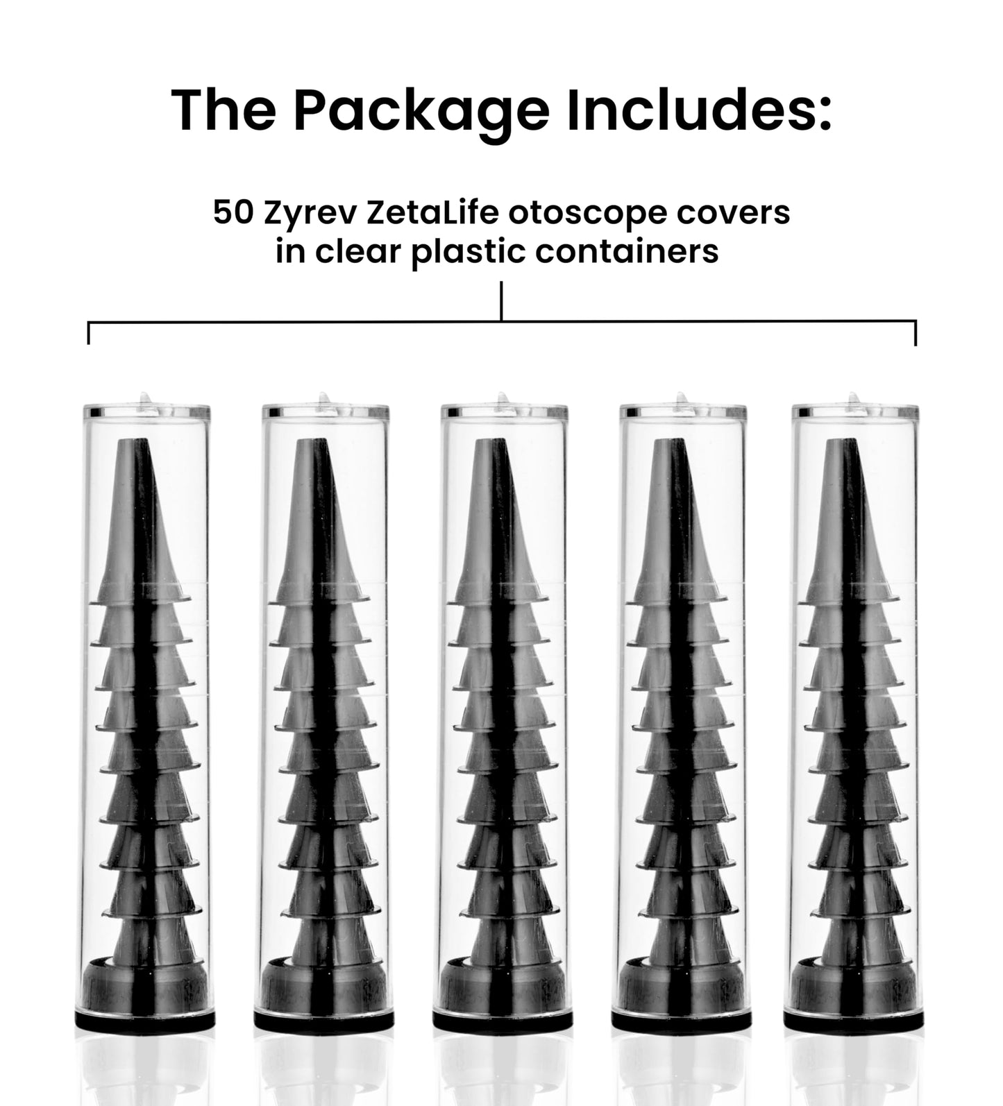 Zyrev ZetaLife Otoscope Cover Plastic Otoscope Specula Tips, Disposable Ear Specula Pack of 50 2.5/4 mm Disposable Covers