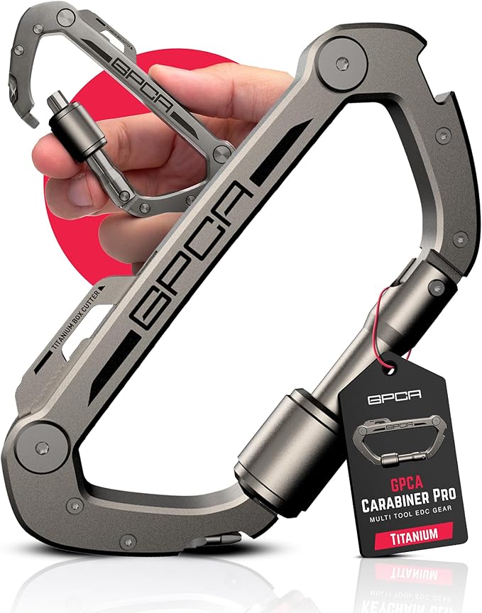 GPCA Multi-Tool Carabiner Clip D Ring Key Chain - Heavy Duty Key Clip for Keys, Small Carabiner Clip, Carabiner Heavy Dut...