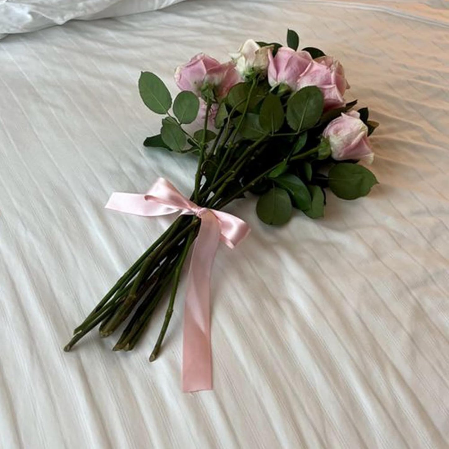 1/4" X 100 Yards Dusty Rose Satin Thin Ribbon Solid Color Double Faced Ribbons Perfect for Crafts Wedding Decor Bow Making Arts Sewing and More