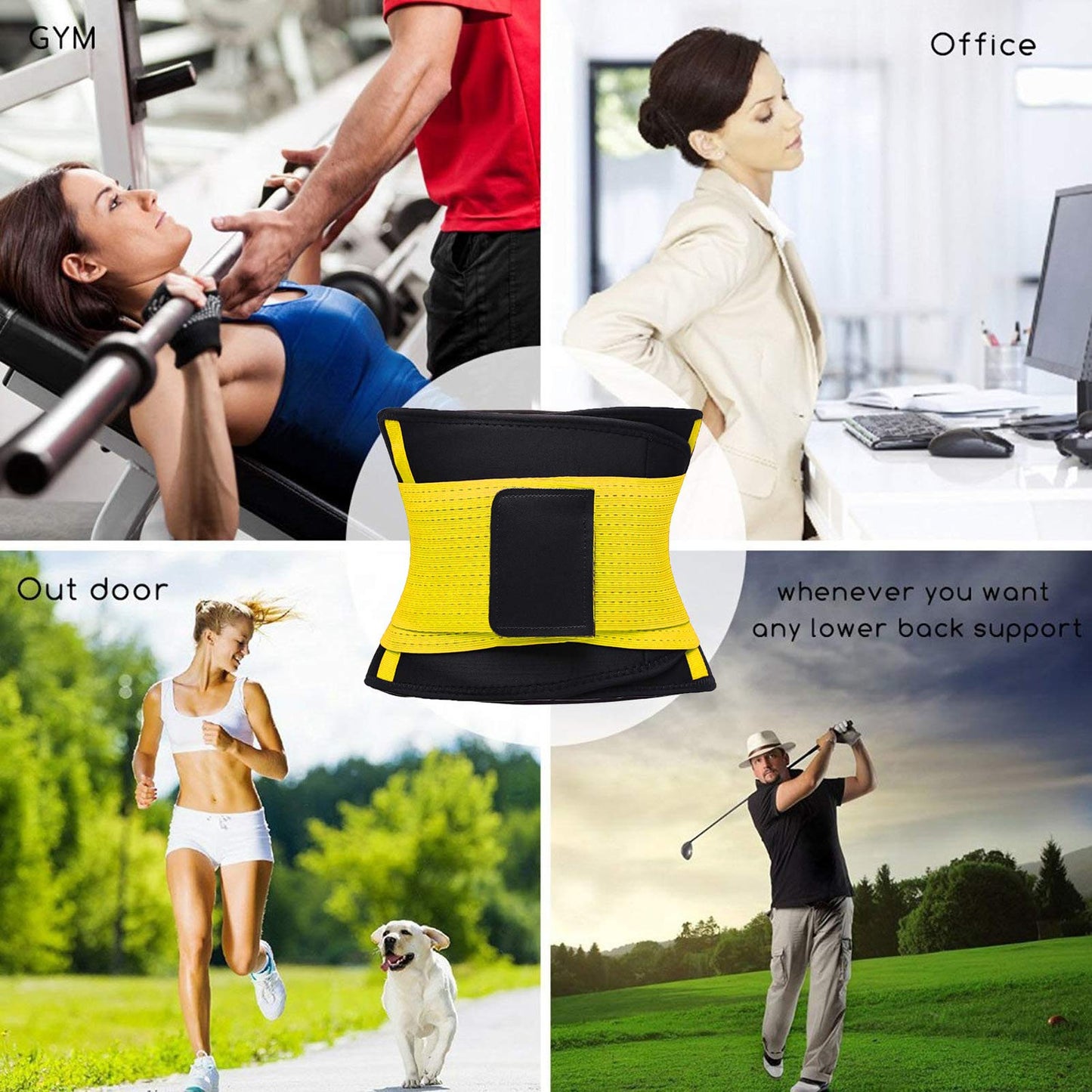 VENUZOR Waist Trainer Belt for Women - Waist Cincher Trimmer - Slimming Body Shaper Belt - Sport Girdle Belt (UP Graded)(Yellow,XX-Large)