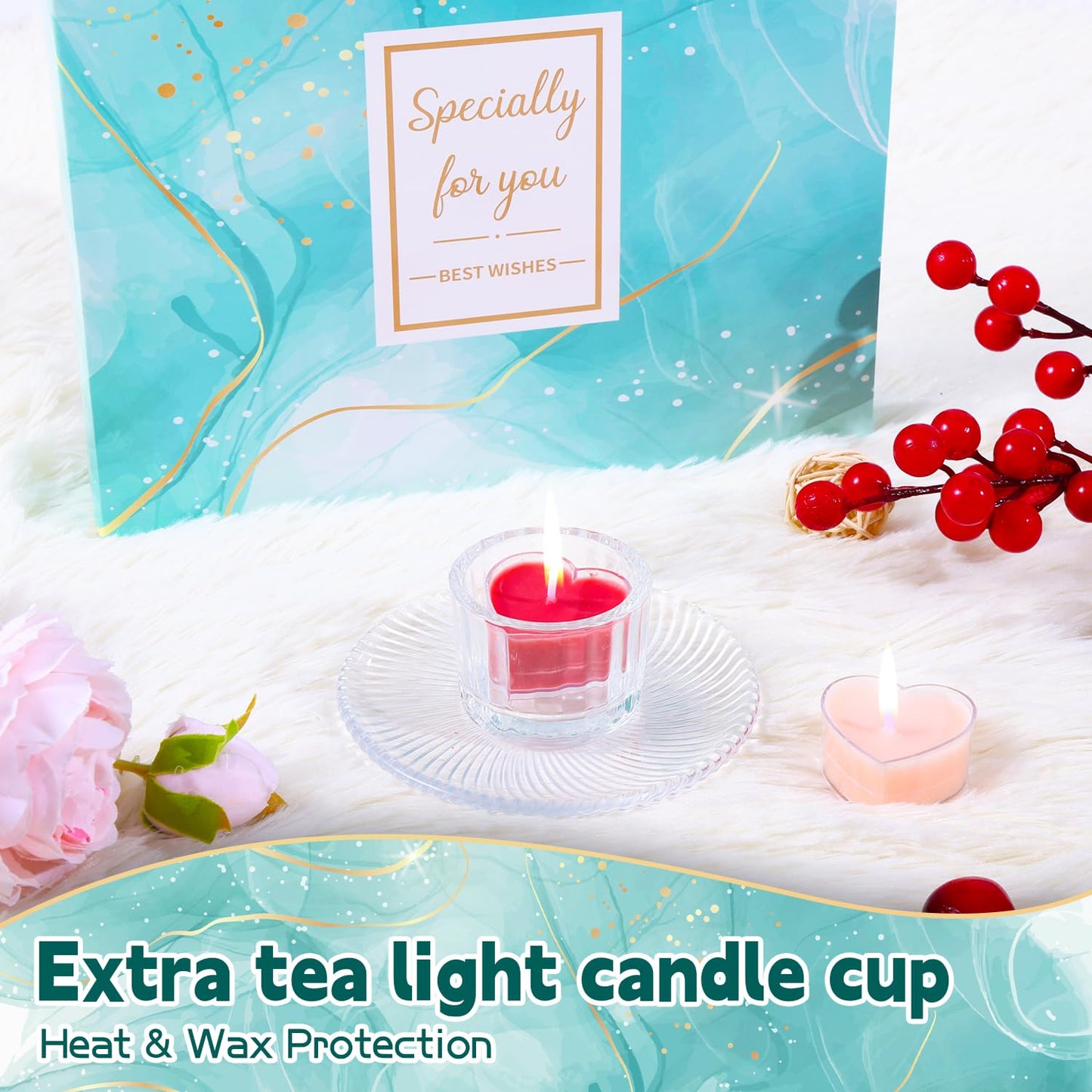 Heart-Shaped Advent Calendar 2025 for Women - 24 Days Scented Candles Gift Set, Christmas Countdown Calendar with Premium Fragrances, Xmas Birthday Gift for Mom, Daughter & Girlfriend