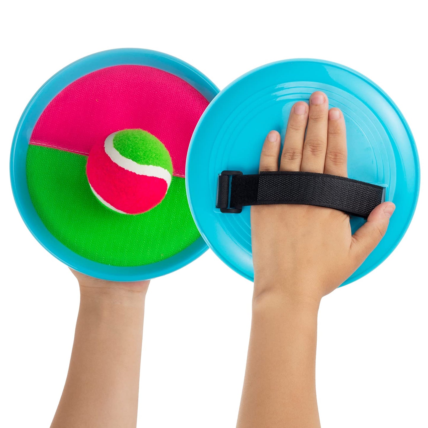 Outdoor Games for Kids - Outside Toys for Kids Ages 4-8, Toss and Catch Ball Set, with 4 Paddles 3 Balls, and 1 Storage Bag, Yard Games Boys Girls Birthday Gifts New Year Gifts- 4 Blue