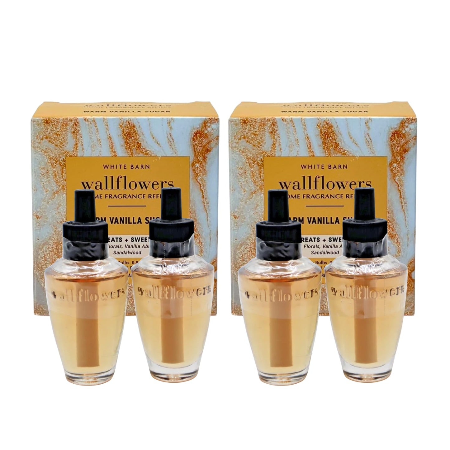 Bath & Body Works Warm Vanilla Sugar Wallflowers Home Fragrance Refill 0.8 Fl Oz - Pack Of 4
