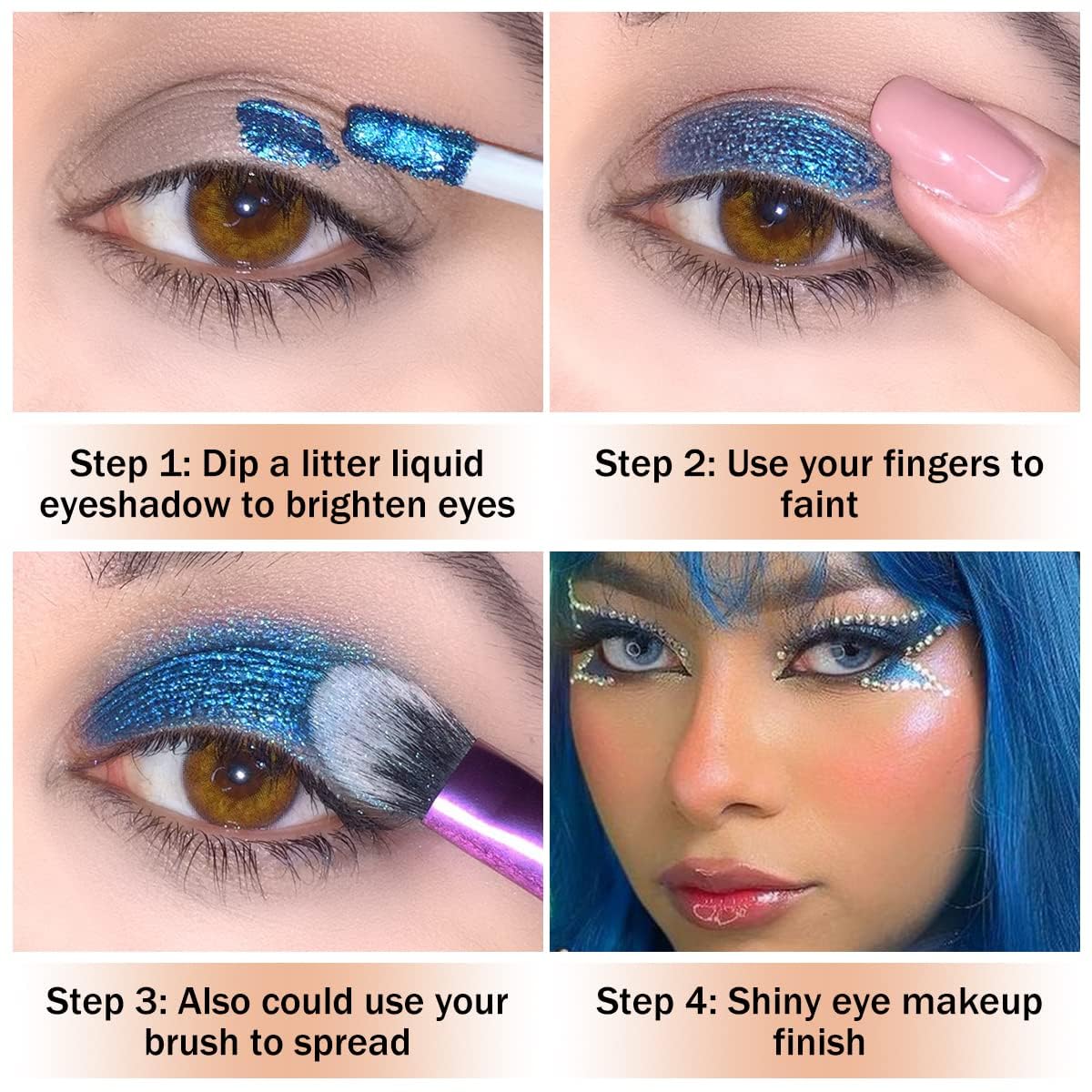 Oulac Eyeshadow Liquid Eyeshadow Multi-Usage Liquid Glitter Eyeshadow&Eyeliner Highly Pigmented, One-Swipe Coverage Long Lasting with No Creasing Formula Vegan&Cruelty-Free