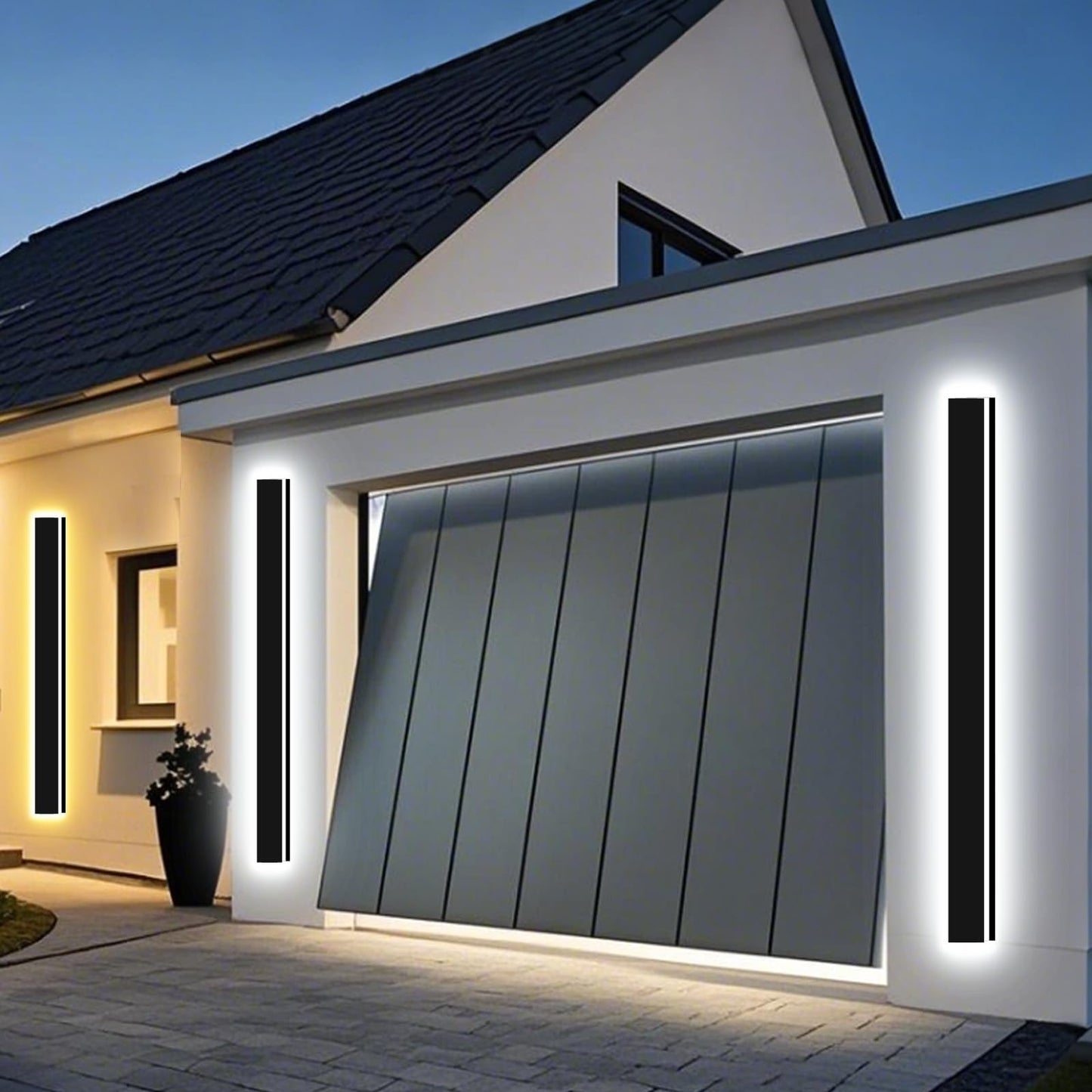 Modern Outdoor Wall Light Upgraded Widen 4.33 Inch,2PC 31in Exterior Lights,Dimmable Outside Porch Lights Fixture,Contemporary Long Garage LED Sconce Lighting for Entrance Front Door