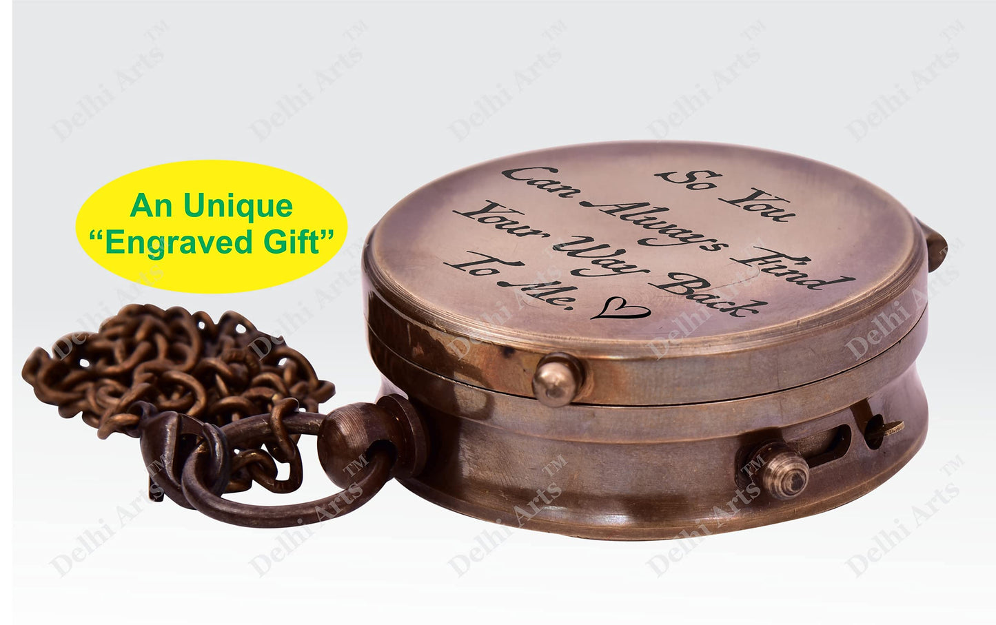 So You Can Always Find Your Way Back to Me/Personalized Compass/Anniversary giftfor him/her. Luxury Gift