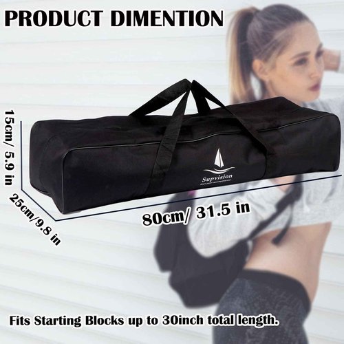 Supvision Starting Block Track Field with Carry Bag Multi-Function Track Starting Blocks for Sprinting 6 Angle Adjustable Aluminum Running Blocks Suitable for Athletics Plastic Runway Cinder Track