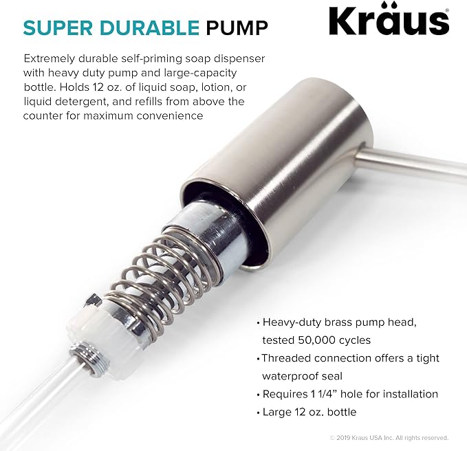 KRAUS Kitchen Soap and Lotion Dispenser in Stainless Steel, KSD-41SS