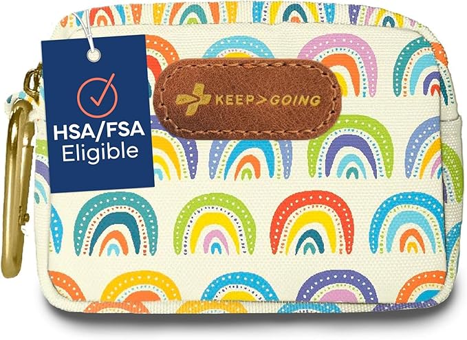 KeepGoing Small Travel First Aid Kit Kids – 60 Pc. Mini First Aid Kit for Purse, Diaper Bag, & Backpack with Latex-Free Ba...