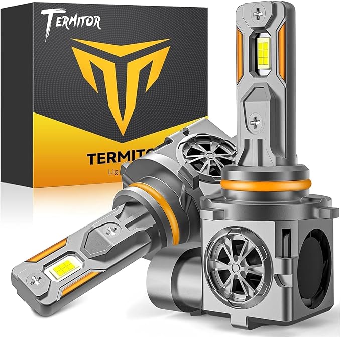 Termitor Latest 9005/HB3 Light Bulbs, 50,000LM 900% Ultra Brightness, 1:1 Halogen Size, 6500K Cool White, 10-Year Long Ser...